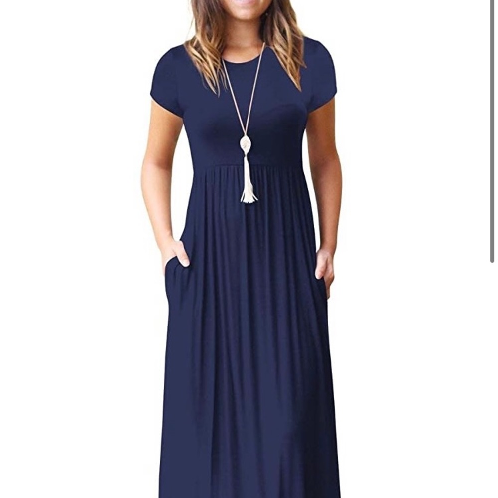 VIISHOW Empire Waist Maxi Dress with Pockets